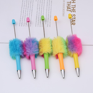 Creative DIY Plush Stylos en plastique Mignon Pom Ball Perles Pen Nouvelles Ventes pour Cadeaux pour Enfants - Product Image 3