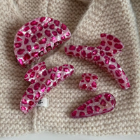 Pinces à cheveux en acétate imprimé léopard rose, style Y2K, motif guépard, pinces requin, accessoires de mode pour femmes
