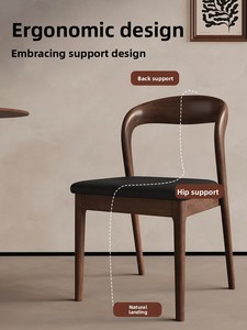 Silla de Comedor de Madera Maciza Apilable de Alta Calidad para Exteriores, Moderna, para Sala de Estar, <span class=keywords><strong>Restaurante</strong></span>, Cafetería - Product Image 4