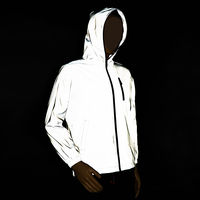 Logo personnalisé pour hommes coupe-vent à capuche unisexe pour la course en plein air vestes réfléchissantes de sécurité 3M pour hommes