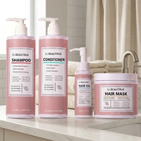 Ensemble de shampooings pour soins capillaires naturels, marque privée, design personnalisé, à l'aloe vera, au théier, à l'huile d'argan et à l'eau de riz, pour le volume