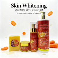 Coffret de Soins Visage Anti-Âge et Éclaircissant au Glutathion et Carotte, Anti-Acné Naturel, Vitamine C et Acide Hyaluronique, Marque Blanche