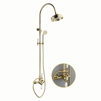 Ensemble de douche de luxe salle de bain mitigeur bain douche robinet robinets or système de douche