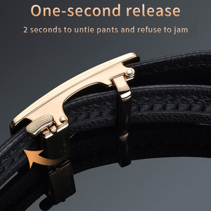 Ceinture en cuir véritable de luxe pour homme BULLCAPTAIN, boucle automatique en alliage, ceinture décontractée pour affaires, coffret cadeau haut de gamme pour offrir - Product Image 4