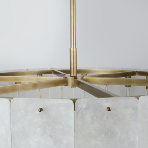 โคมไฟระย้าทองแดงสั่งทำพิเศษสำหรับโรงงาน  รูปทรงกลมและสี่เหลี่ยม  ตกแต่งอย่างมืออาชีพ  เหมาะสำหรับร้านอาหารหรูหรา  โคมไฟระย้าอะลาบาสเตอร์สุดหรู - Product Image 5