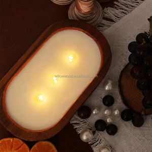 Nhà Máy Bán buôn hình bầu dục bằng gỗ nến Bát mộc mạc trang trí Tay Chạm Khắc lớn bằng gỗ bột bát để làm nến - Product Image 3