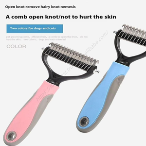 หวีสแตนเลสสองด้านสำหรับสัตว์เลี้ยง ช่วยกำจัดขนและขจัดขนพันกันได้อย่างมีประสิทธิภาพสำหรับสุนัข - Product Image 5