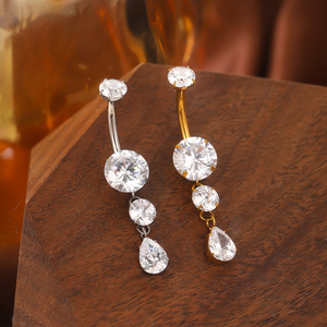 ASTM F136 titanio 14G <span class=keywords><strong>anello</strong></span> <span class=keywords><strong>ombelico</strong></span> con ciondoli pendenti in cristallo Shinning CZ interno filo <span class=keywords><strong>ombelico</strong></span> <span class=keywords><strong>Piercing</strong></span> anelli gioielli - Product Image 4