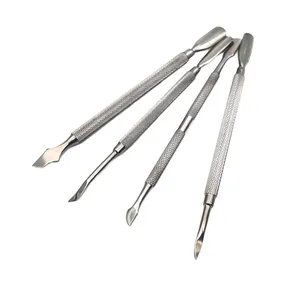 In Stock Scraper Manicure Cleaner Cutter Metal Set Side Skin Remover Double Ended Nail Dead Cuticle Art Stainless Steel Pusher