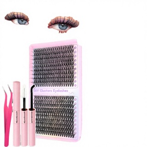 10 paires de faux cils en bande volume russe, naturels, effet wispy, courbure D, extensions de cils synthétiques - Product Image 3