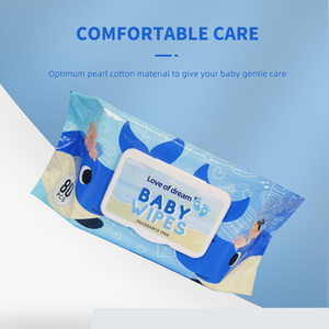 Vente en gros OEM 80 lingettes humides pour bébé en <span class=keywords><strong>tissu</strong></span> non tissé Nettoyage doux pour nouveau-né - Product Image 3