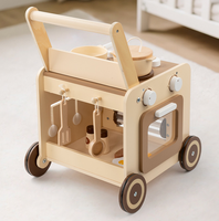 Marche-bébé en bois 6 en 1, nouvelle conception, cuisine de jeu et poussette ludique pour enfants KT1147