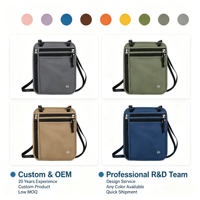 BSCI Personnalisé Premium Voyage RFID Blocage Passeport Titulaire Cou Pochette Sac Voyage Cou Portefeuille