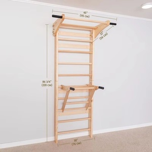 Barres murales multifonctionnelles en bois pour entraînement <span class=keywords><strong>de</strong></span> force et étirements, type échelle suédoise, pour <span class=keywords><strong>salle</strong></span> <span class=keywords><strong>de</strong></span> <span class=keywords><strong>sport</strong></span> à domicile - Product Image 6