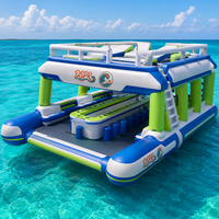 Plateforme flottante gonflable personnalisée OEM avec pont en EVA pour la location dans les hôtels, les complexes hôteliers, les clubs de plage et les parcs aquatiques