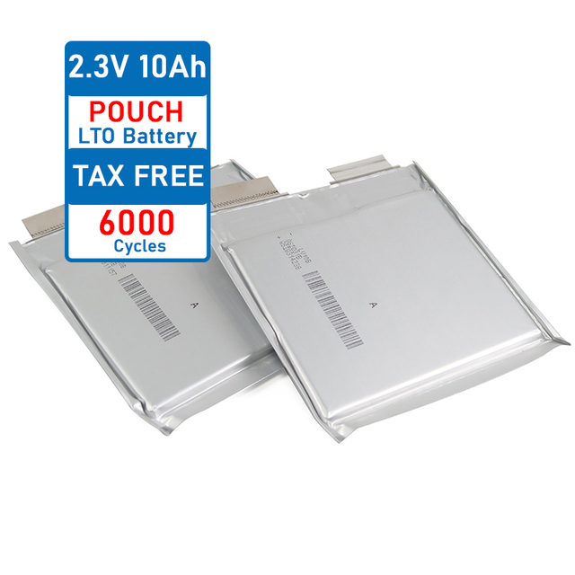 2.3V 10Ah Lithium Titanate LTO Pouch Cell Fast Charging Long Cycle Life High Power Battery for EV ESS Solar AGV