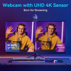 Webcam EMEET S600 4K pour le streaming, autofocus PDAF, 1080P 60FPS, 2 micros à réduction de bruit, cache de confidentialité intégré, <span class=keywords><strong>73</strong></span> °   FOV - Product Image 2