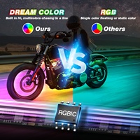 Kit de 8 bandes lumineuses LED pour moto, avec application de contrôle à distance, lumières de moto 5050SMD 12V, vente en gros et au détail