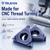 Plaquettes de tournage en carbure de tungstène haut de gamme 16ER1.25ISOA-RP1020 revêtement PVD Jaune HRC25-35 pour tour CNC OEM Acier Ruian