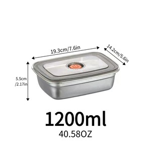 Loncheras de Acero Inoxidable con Tapas Transparentes de PP, Herméticas, Apilables, Tipo Bento, para Preparación de Comidas, Lonchera Metálica para Adultos - Product Image 3