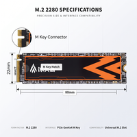 SSD NVMe KANAGA 2TB M.2 2280 Gen4x4 Kecepatan Baca 7000MB/s TLC NAND Flash untuk Desktop Laptop