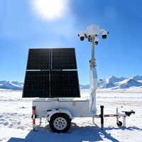 Nouvelle arrivée : remorque CCTV mobile solaire avec mât télescopique, remorque solaire personnalisée, usine chinoise