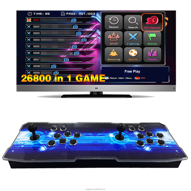 Newly Designed Arcade Game Console Joystick Controller 26800 1 Model Metal Acrylic Construction Customized Color English Support