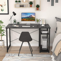Étagères de rangement de 47 pouces, bureau d'étude, Table d'écriture pour la maison et le bureau, noir