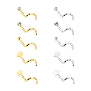 Joia de Piercing de Nariz Right Grand em Titânio ASTM F136 20G Hipoalergênico com Zircônia Cúbica/Esfera/Coração/Estrela em Formato de Parafuso - Product Image 1