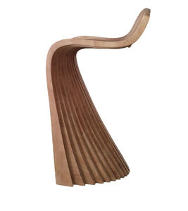 A00 Curved One-Piece Natural Wood Slice Modern Eco-Friendly Durable <b>Bar</b> <b>Stool</b> for Mall Restaurant & Bistro Dining - Product Image 2