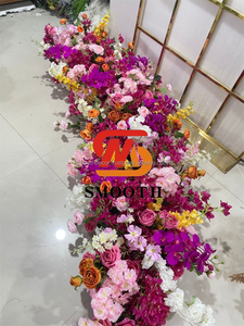 แผงซุ้มดอกไม้ประดิษฐ์ทำจากผ้าไหมเรียบสำหรับงานแต่งงาน - Product Image 4