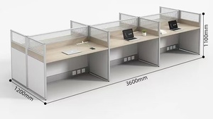 Estaciones de Trabajo Modernas <span class=keywords><strong>para</strong></span> Oficina, <span class=keywords><strong>Escritorio</strong></span> de Oficina con Partición <span class=keywords><strong>para</strong></span> 12, 4, 6 u 8 <span class=keywords><strong>Personas</strong></span>, Cubículo de Oficina - Product Image 2