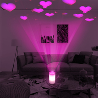 KSWING LED Valentine Bougies Romantique Rose Coeur Projecteur Lumières Veilleuse avec Télécommande et Minuterie, bougie lumière décor à la maison