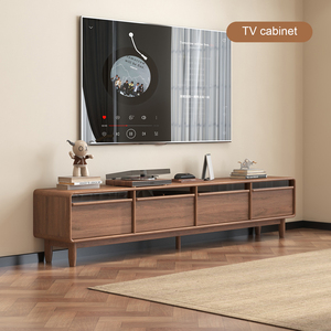 Mueble de <span class=keywords><strong>TV</strong></span> Moderno Extensible y Ajustable de Madera de Nogal para Sala de Estar, Dormitorio o Entrada, Venta al Por Mayor - Product Image 1