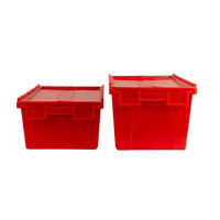 Petites caisses mobiles de 600*400*315mm boîtes de conteneur à couvercle attaché logistique emboîtable en plastique