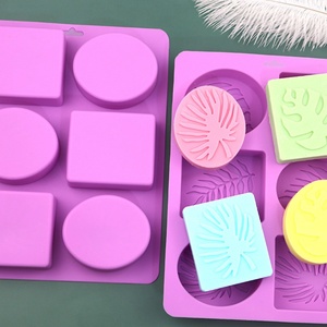 Wholesale 3D Flower <b>square</b> Rectangular Cake Soap Moulds Handmade Silicone Soap Mold with logo - Product Image 2