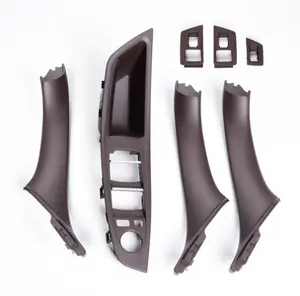 Manija de puerta Interior de coche LR AUTO para BMW 5 Series F10 F11 F18 piezas automotrices cubierta de manija de puerta interior juego de 7 piezas de fibra de carbono