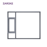 Ventanas de Aluminio Residenciales con Doble Acristalamiento, Diseño Europeo Moderno en Gris Oscuro