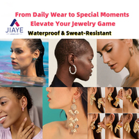 JiaYe Fabricant de bijoux personnalisés OEM/ODM Boucles d'oreilles mode étanches de haute qualité Boucles d'oreilles en plaqué or Vente en gros
