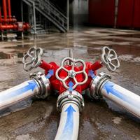 Diviseur de tuyau d'incendie Storz en aluminium à 3 voies, 2 voies avec roue d'entraînement de 2,5 pouces