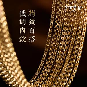 Collar de Perlas de Oro de 18K Xinfly Au750, Cadena Lisa Ajustable y Retráctil de 45/60cm de Largo, Versátil para Suéteres, Fiestas, Bodas, Regalos - Product Image 5