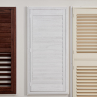 Directement de Chine, volets en bois teinté sur mesure, volets de plantation artisanaux pour les intérieurs, décoration de la maison