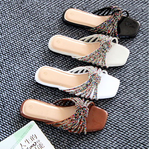Mules d'été de luxe Anngele pour femme, à bout ouvert, en PVC imprimé, pour la nouvelle tendance mode - Product Image 1