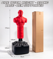 Mannequin de boxe humanoïde en silicone 175 cm, sac de frappe autoportant avec base à eau de 330 kg pour la maison, la salle de sport et les arts martiaux