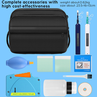 Kit de nettoyage de fibres optiques 10 en 1 avec stylo de nettoyage de fibres SC LC à un bouton/boîte, kit de maintenance de réseau FTTH