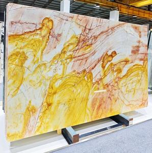 Vàng hồng Brazil quartzit slab sang trọng đá cẩm thạch tự nhiên cho nền tường nội thất - Product Image 2