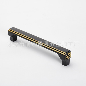 Tirador de Cajón de Aleación de Zinc, Negro con Baño de Oro, Diseño Moderno, Herraje Duradero para Muebles - Product Image 3