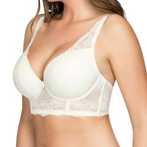 Ladymate ODM/OEM Sujetador De Realce Con Encaje <span class=keywords><strong>Soutien</strong></span>-<span class=keywords><strong>gorge</strong></span> à armatures pour femmes Deep Plunge Longline Bra Plus Size <span class=keywords><strong>E</strong></span> F G Cup Bra - Product Image 5