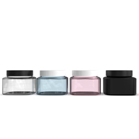 PET 100% PCR Pots rouges Pots de lotion pour le corps colorés avec étiquettes 180ml 250ml Pot carré personnalisé avec couvercles
