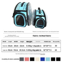 Sac à dos de transport pour animaux de compagnie, pour chats et chiens, respirant, pliable, transparent, grande capacité, PETeva Polyester